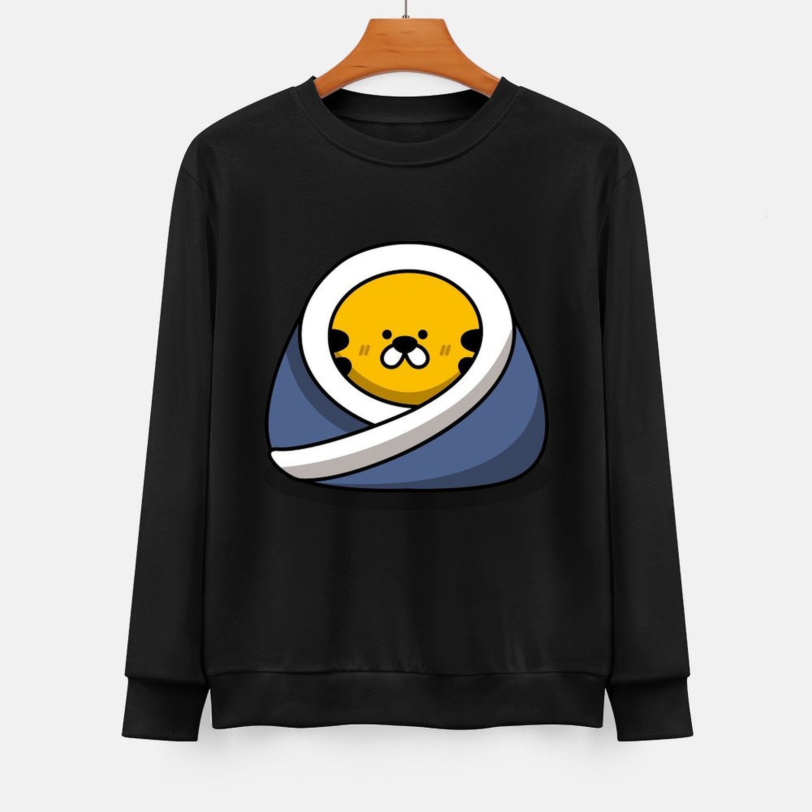 Front Patterned Long Sleeve TopStreet Unisex